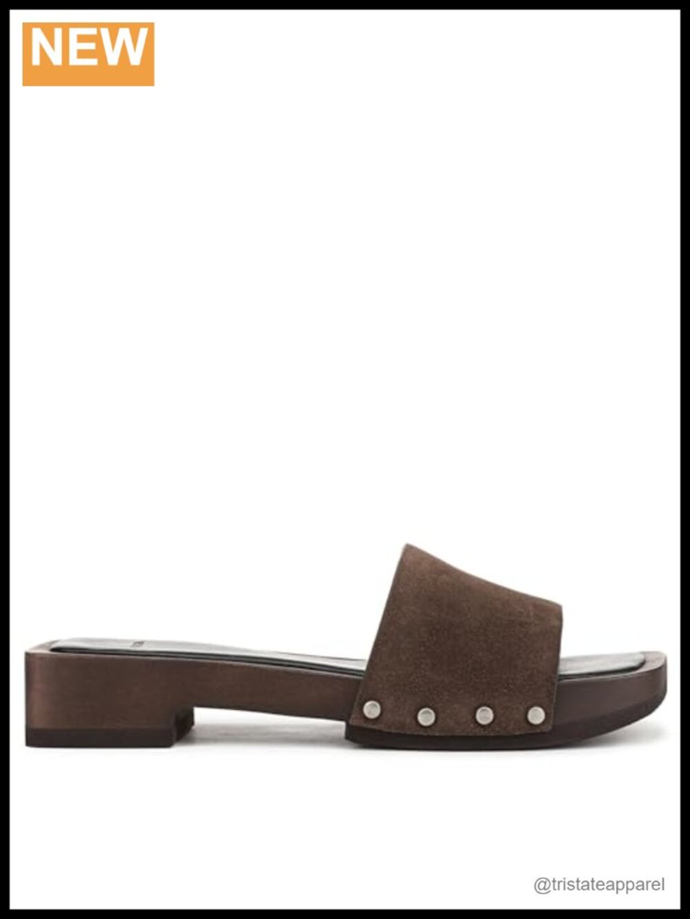 Vince Barbara Suede Leather Slide Sandals Block Heel Slip On - Picture 5 of 6